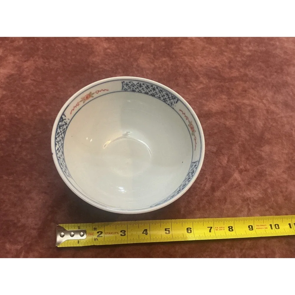Vintage Japanese Imari Porcelain Bowl Hand Painted Floral Gold Gilt 4.75 Inch